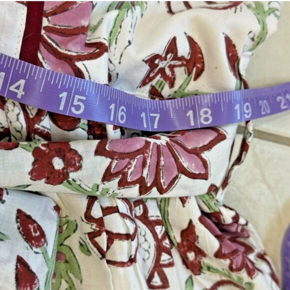 Brand new tuckernuck Sue Sartor maroon , green & white contrast print Dress - Picture 3 of 13